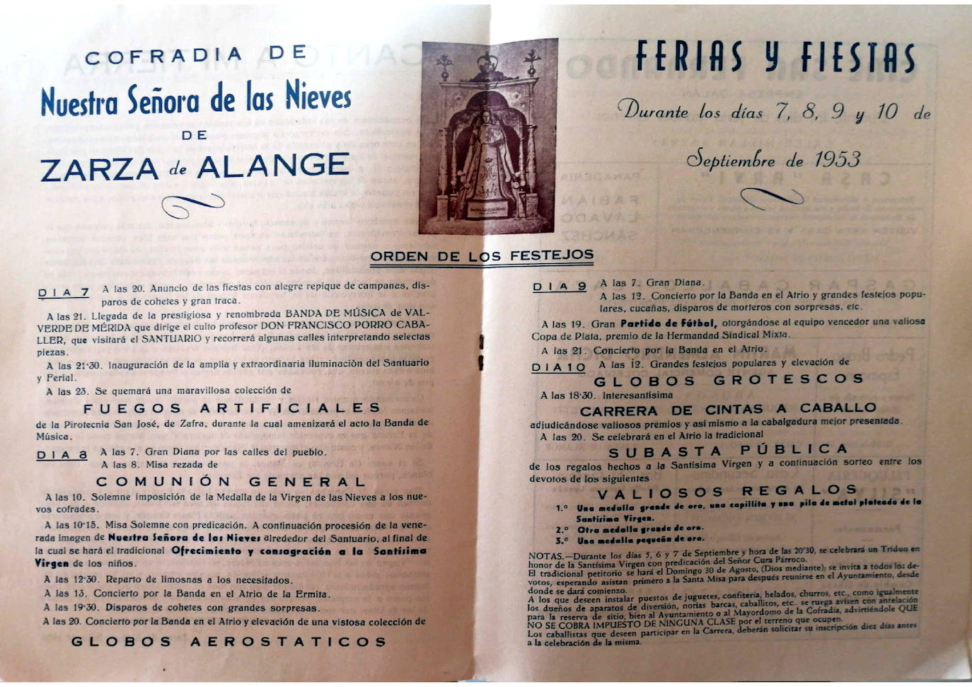 Programa de festejos 