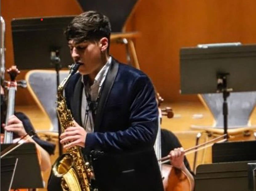 El joven Ginés Pérez Toledo, durante una de sus actuaciones