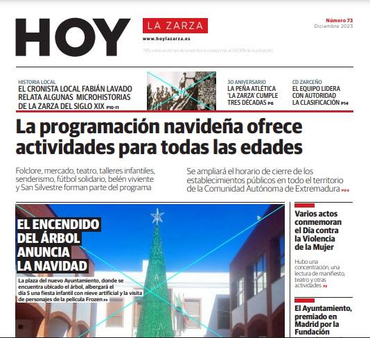 Portada del periódico de diciembre