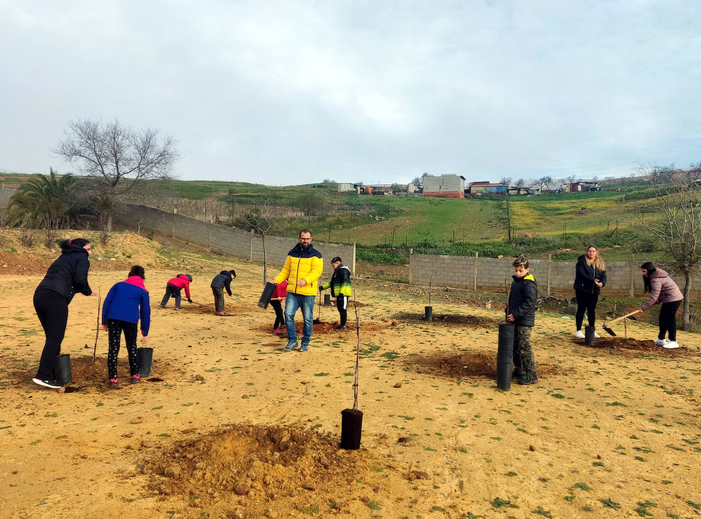 Participantes en la reforestación