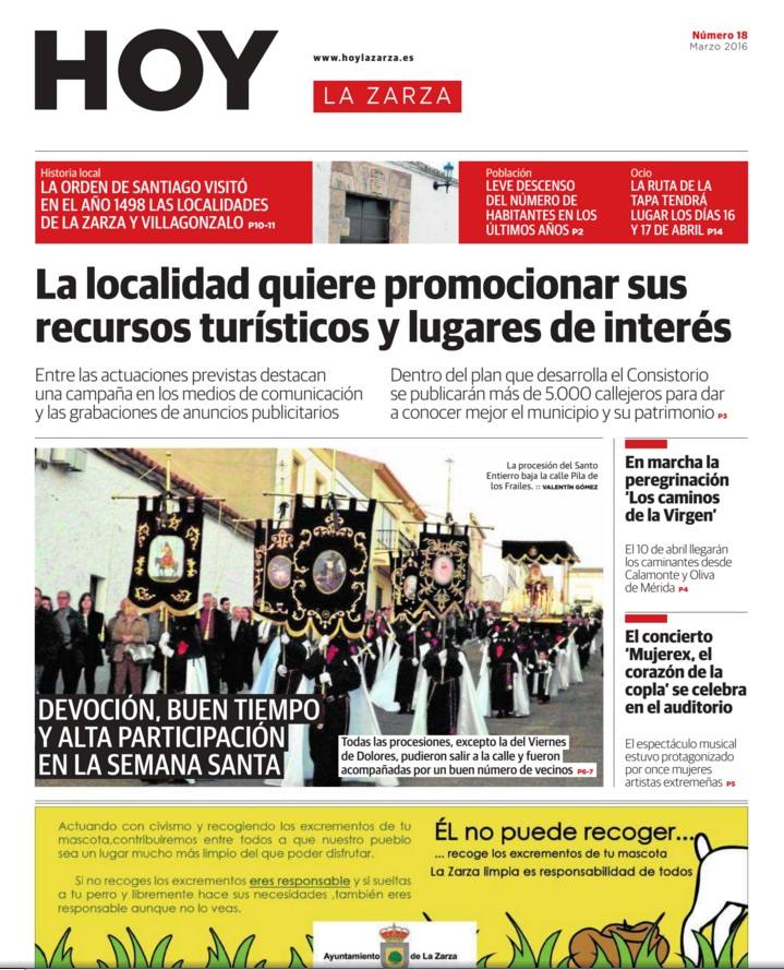 Portada del periódico de marzo