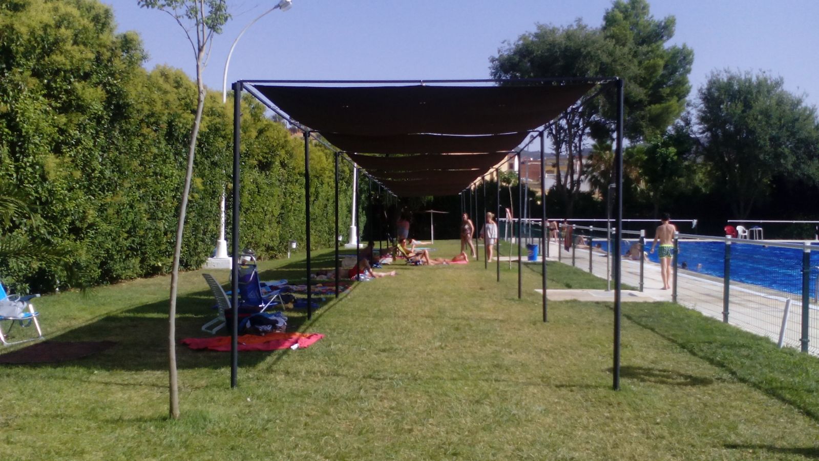 Aspecto de los toldos instalados