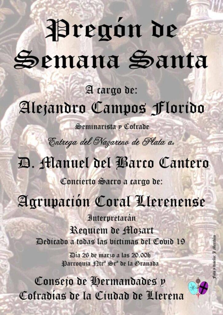 Pregón de Semana Santa este viernes 26