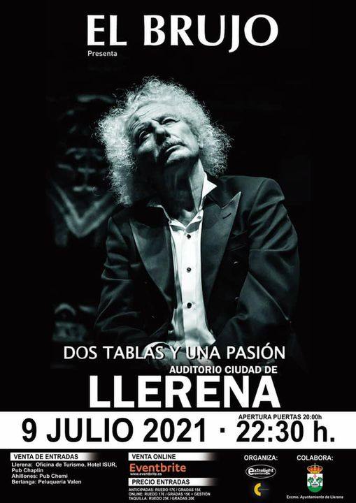 El Brujo, el 9 de julio en Llerena con 'Dos tablas y una pasión'