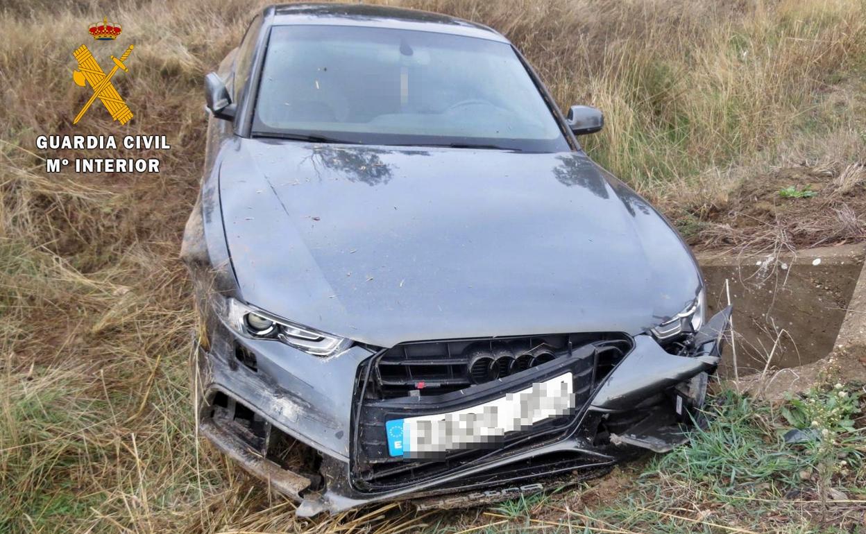 Coche accidentado por el que se interpuso una denunica falsa de robo.