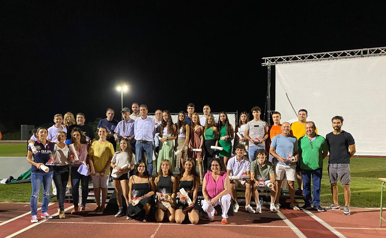Foto de familia al final de la gala.