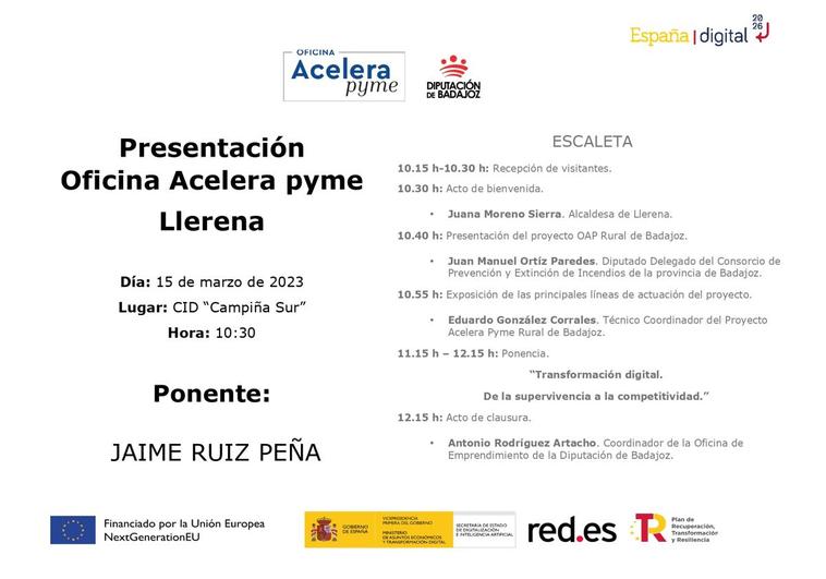 Llerena acoge la presentación del proyecto Acelera Pyme Rural
