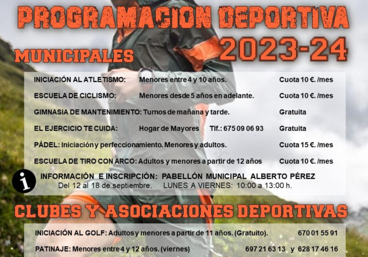 Abierto el plazo de inscripción de las actividades deportivas de la nueva temporada