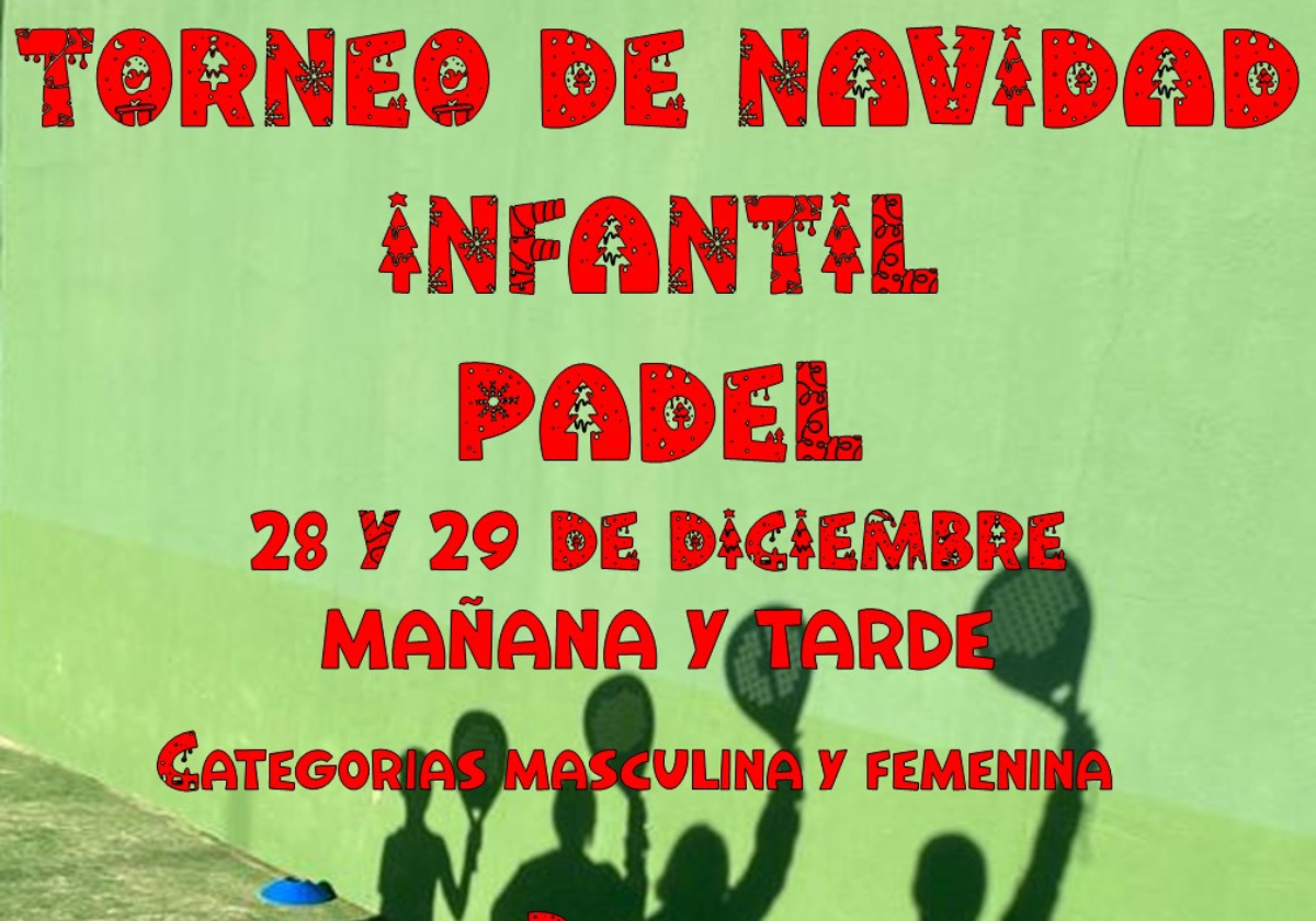 Los días 28 y 29 de diciembre, Torneo Infantil de Pádel benéfico