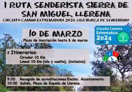 El próximo 10 de marzo, I Ruta senderista Sierra de San Miguel