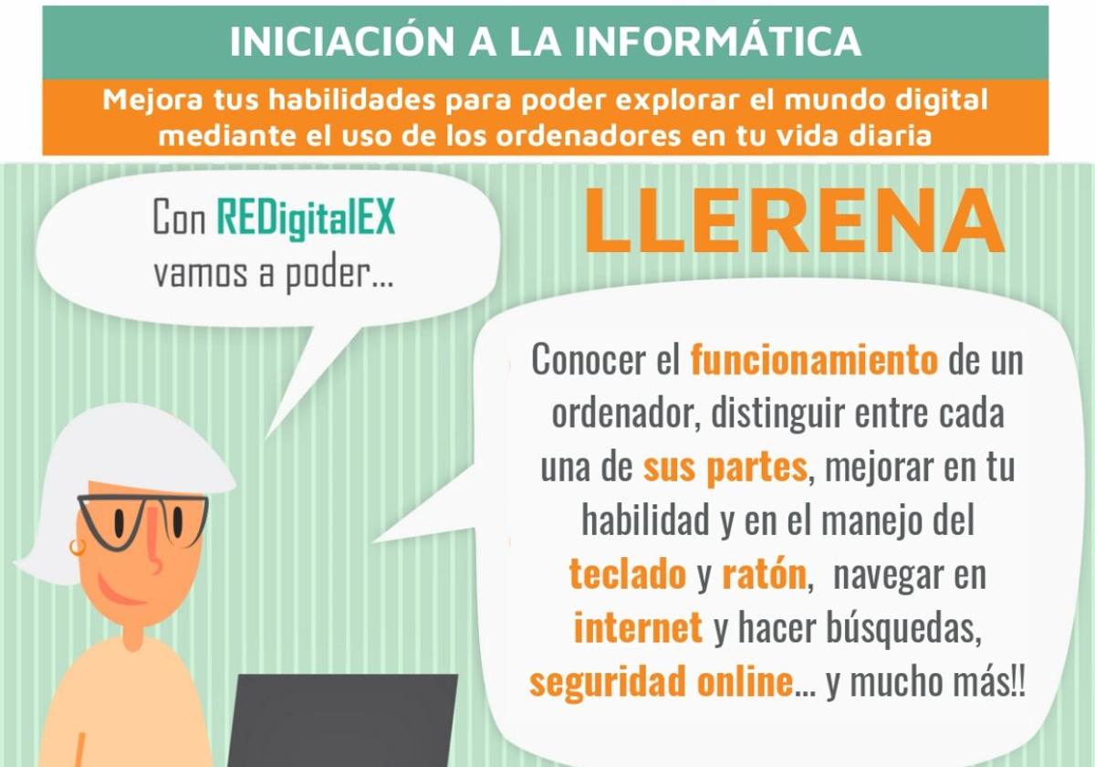 CEDER Campiña Sur imparte un curso de iniciación a la informática en Llerena