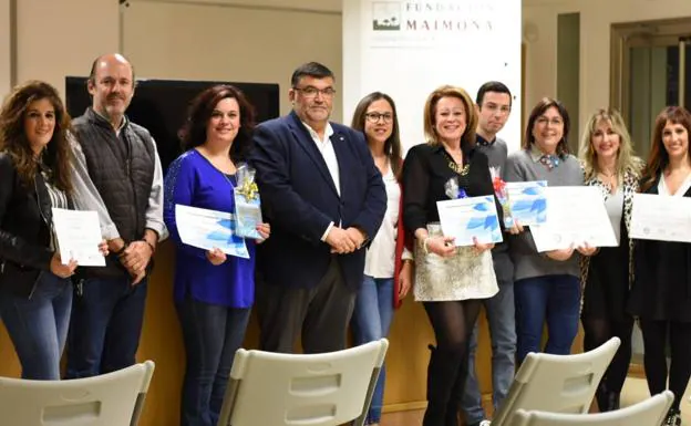 Los participantes en esta teercera edición junto a representantes del Ayuntamietno y Fundación Maimona 