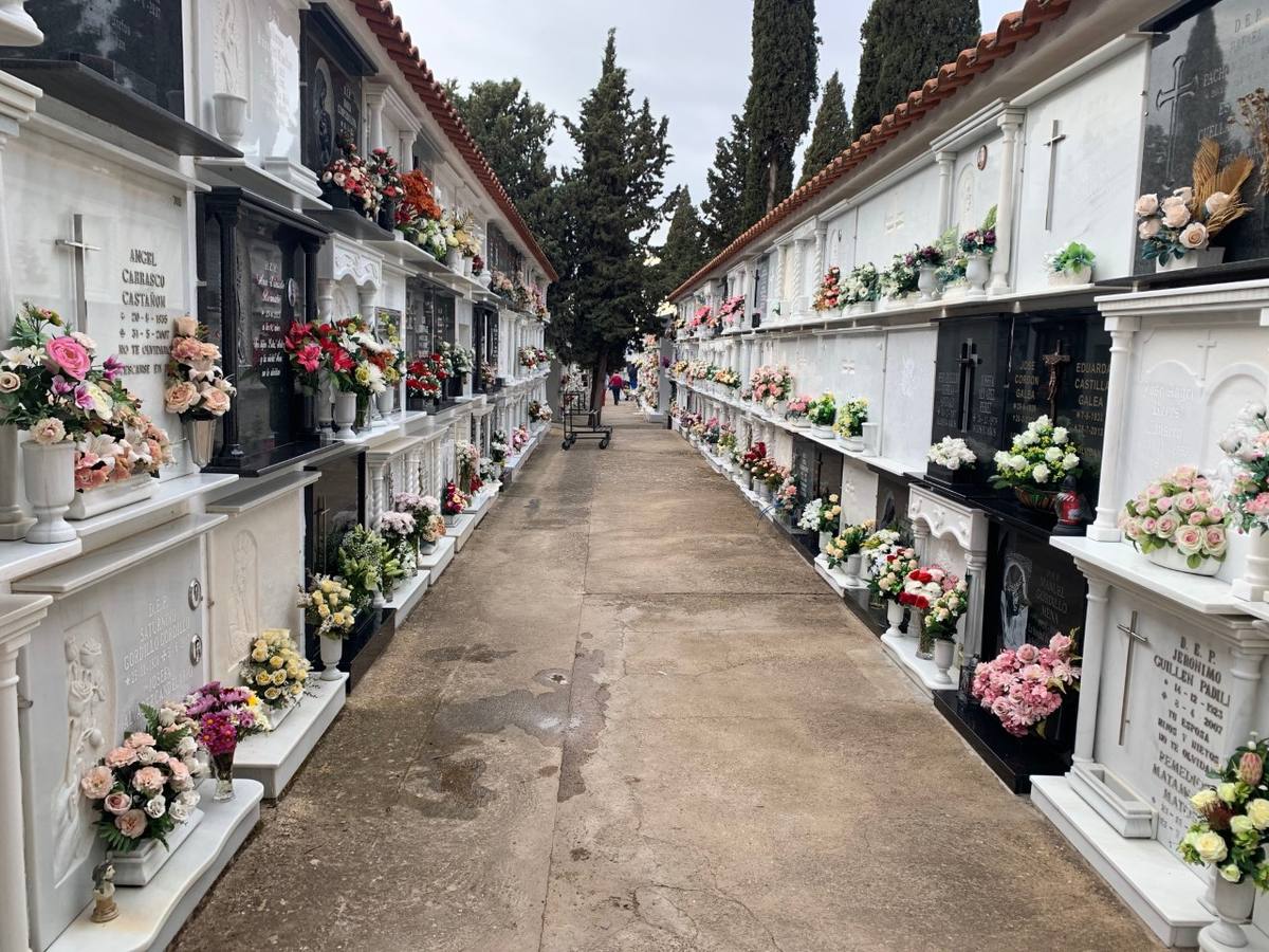 Calle entre tumbas en el Cementerio Municipal 