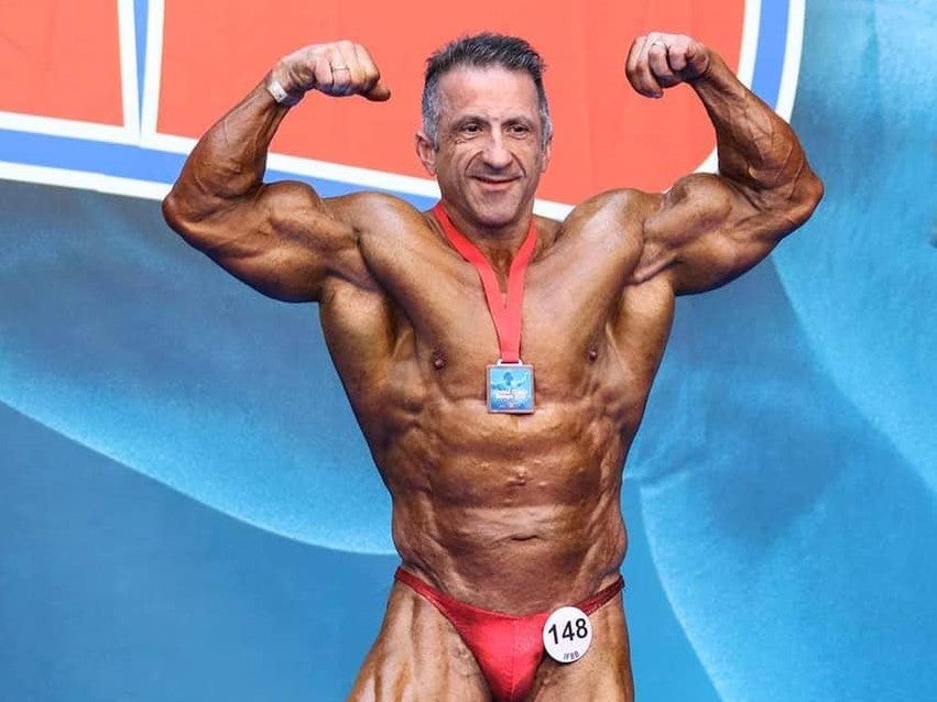 Momento de recoger la medalla como tercer clasificado en la categoría absoluta máster