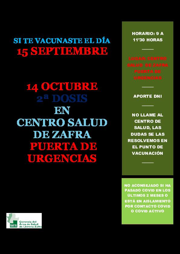 Cartel de la nueva vacunación 