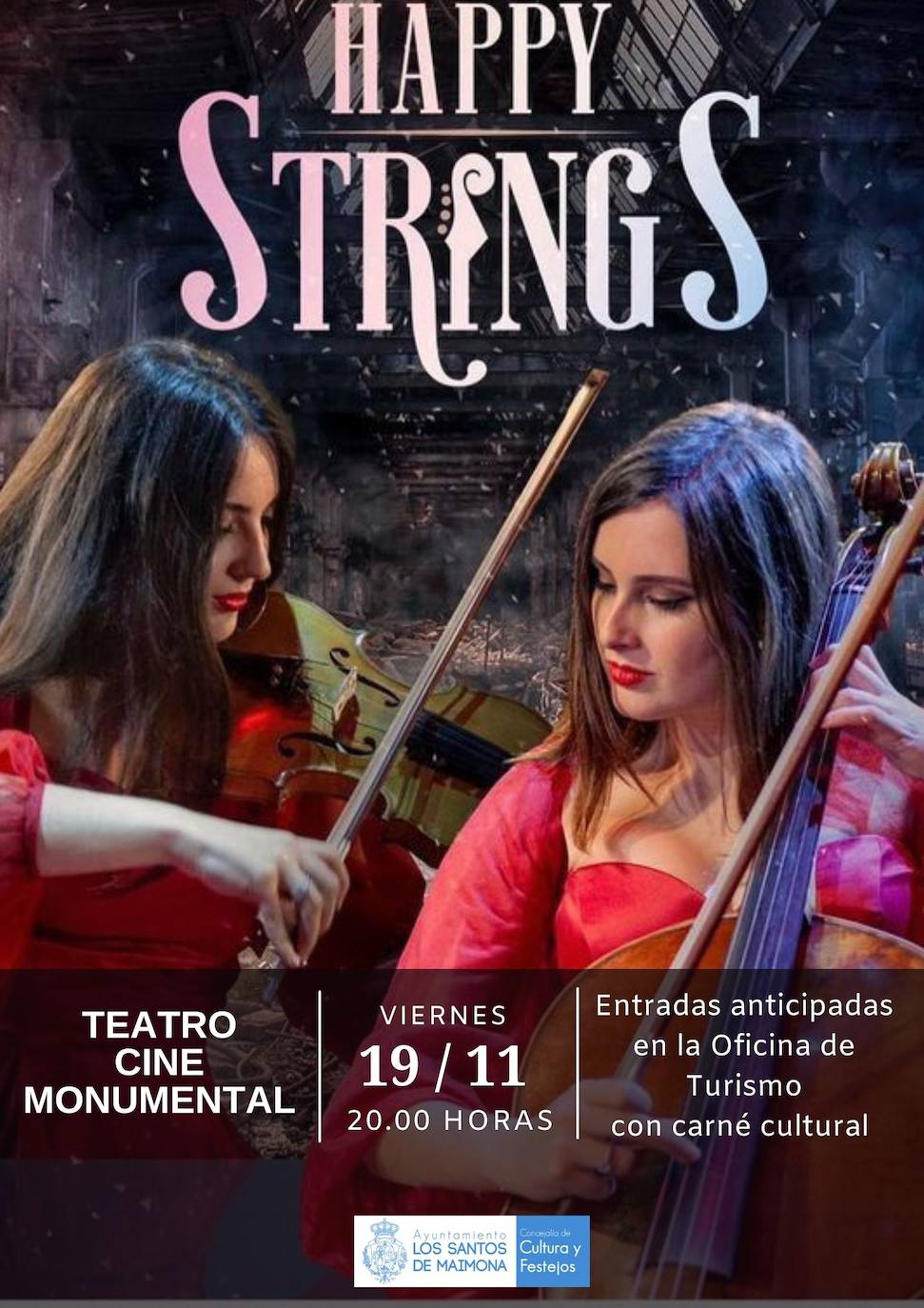 Cartel del espectáculo musical del trío Happy Strings 