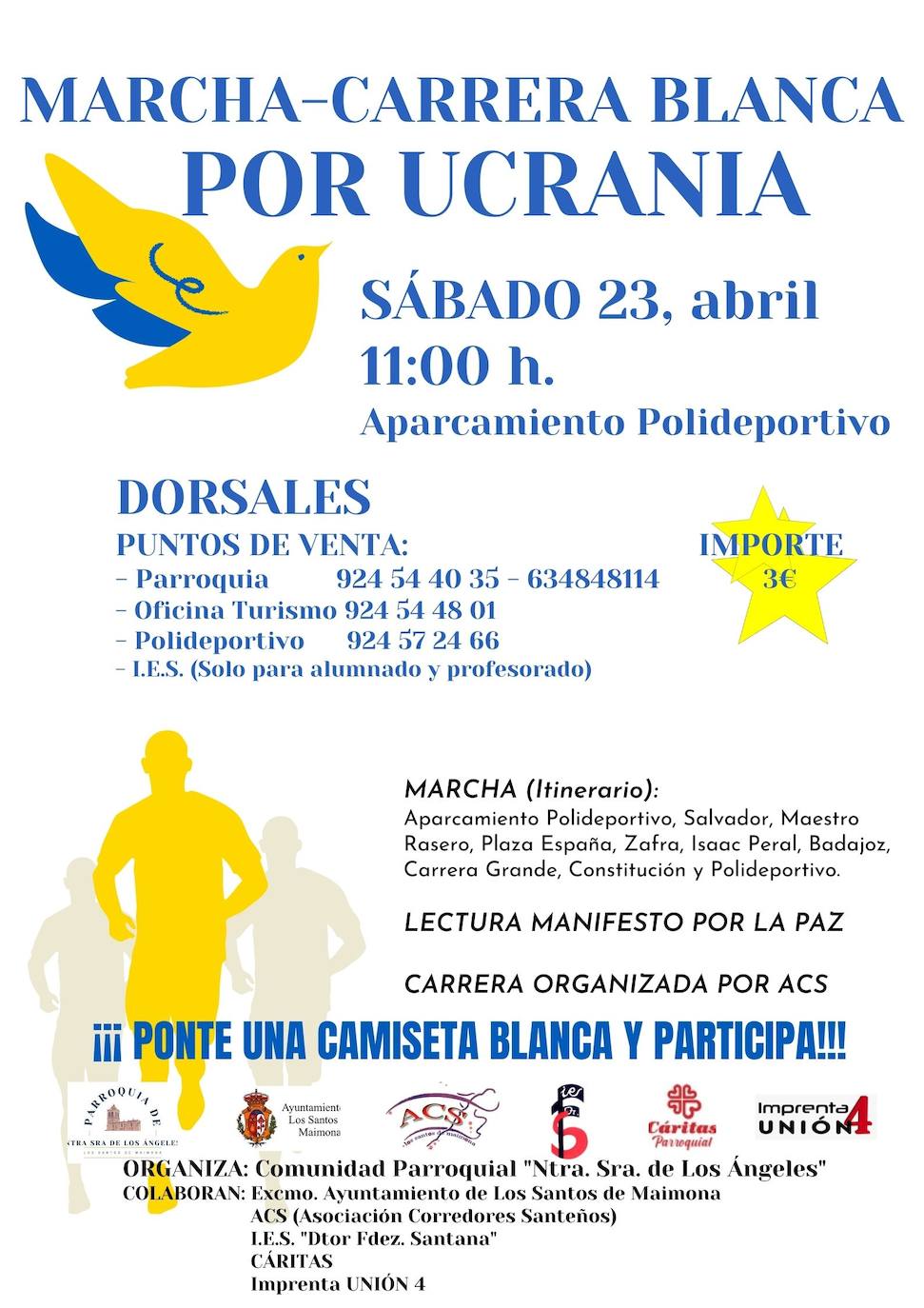 Cartel de la marcha-carrera por Ucrania 