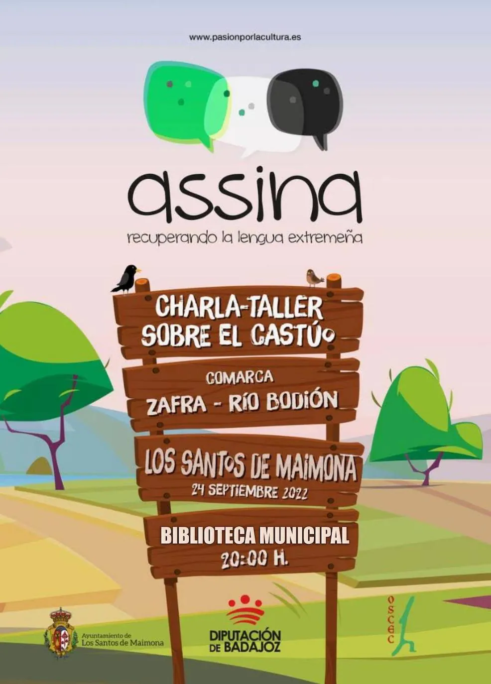 Cartel del programa Assina: recuperando la lengua extremeña'