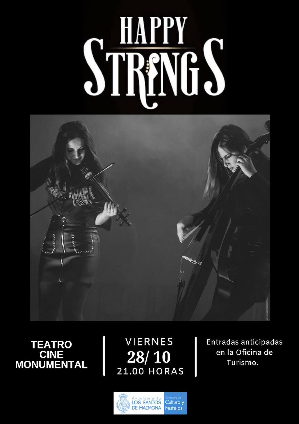 Cartel del concierto de Happy Strings en el Monumental 