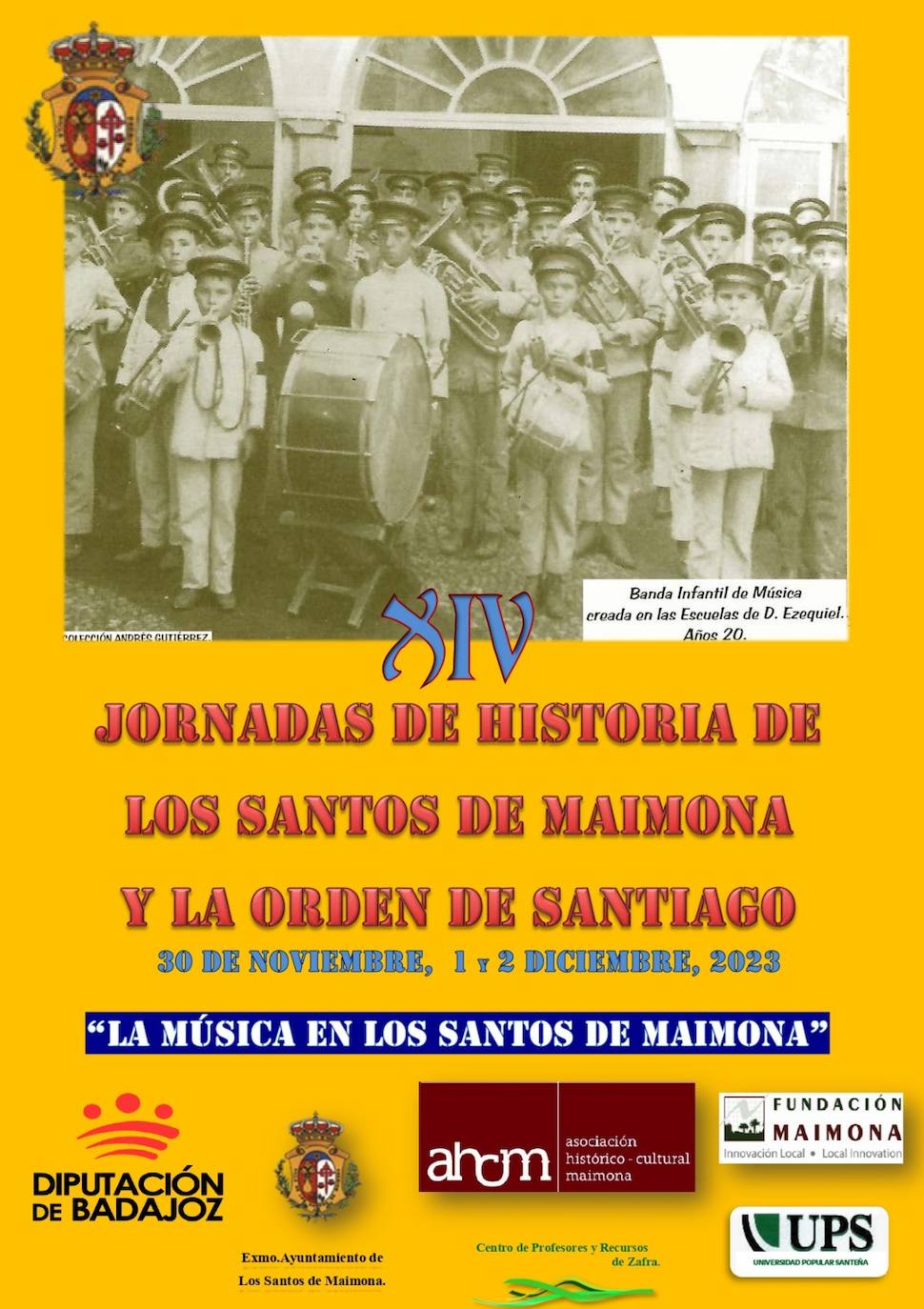 Las XIV Jornadas de Historia de Los santos de Maimona estarán centradas en la música