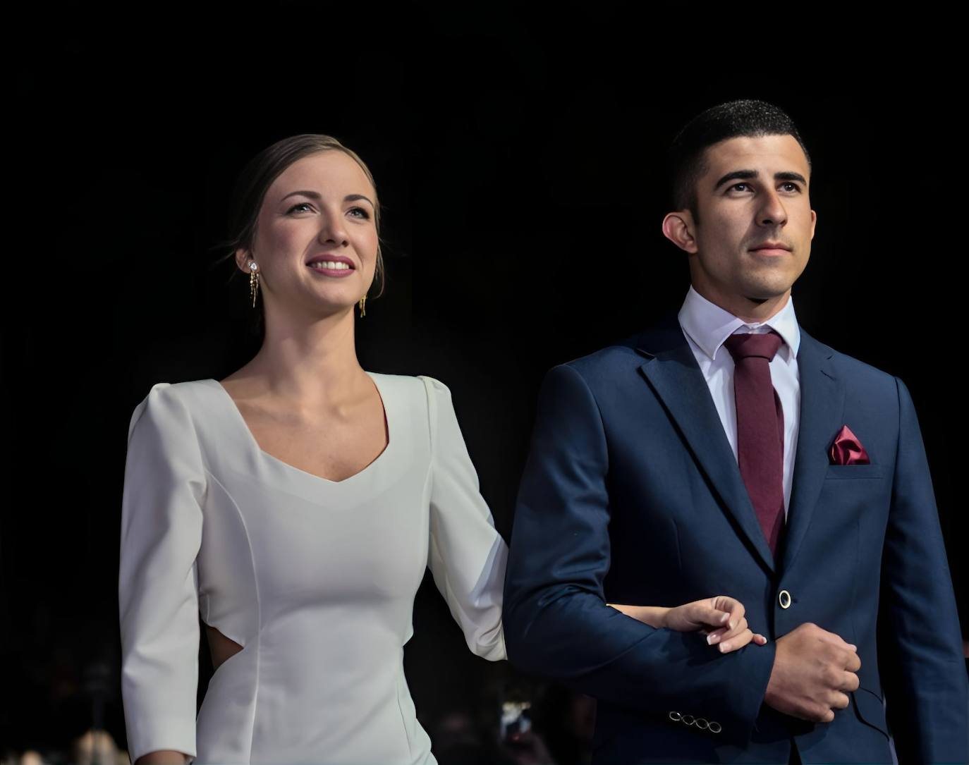marta Lavado junto a su acompañante en la Fiesta