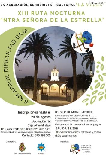 Unas 225 personas inscritas ya para participar en la XIII Ruta Senderista 'Nuestra Señora de la Estrella'