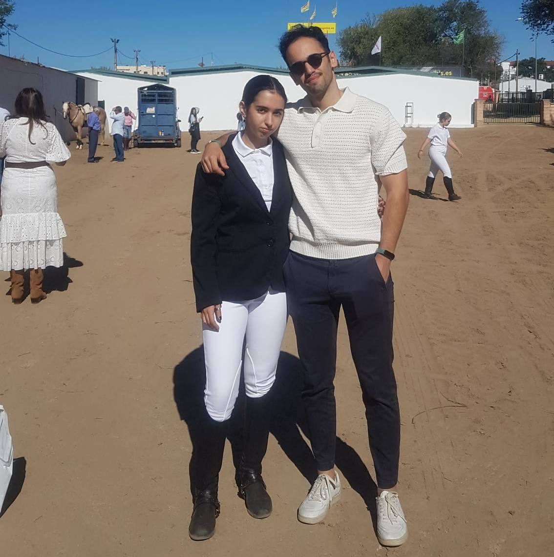 Con su hermano tras la prueba