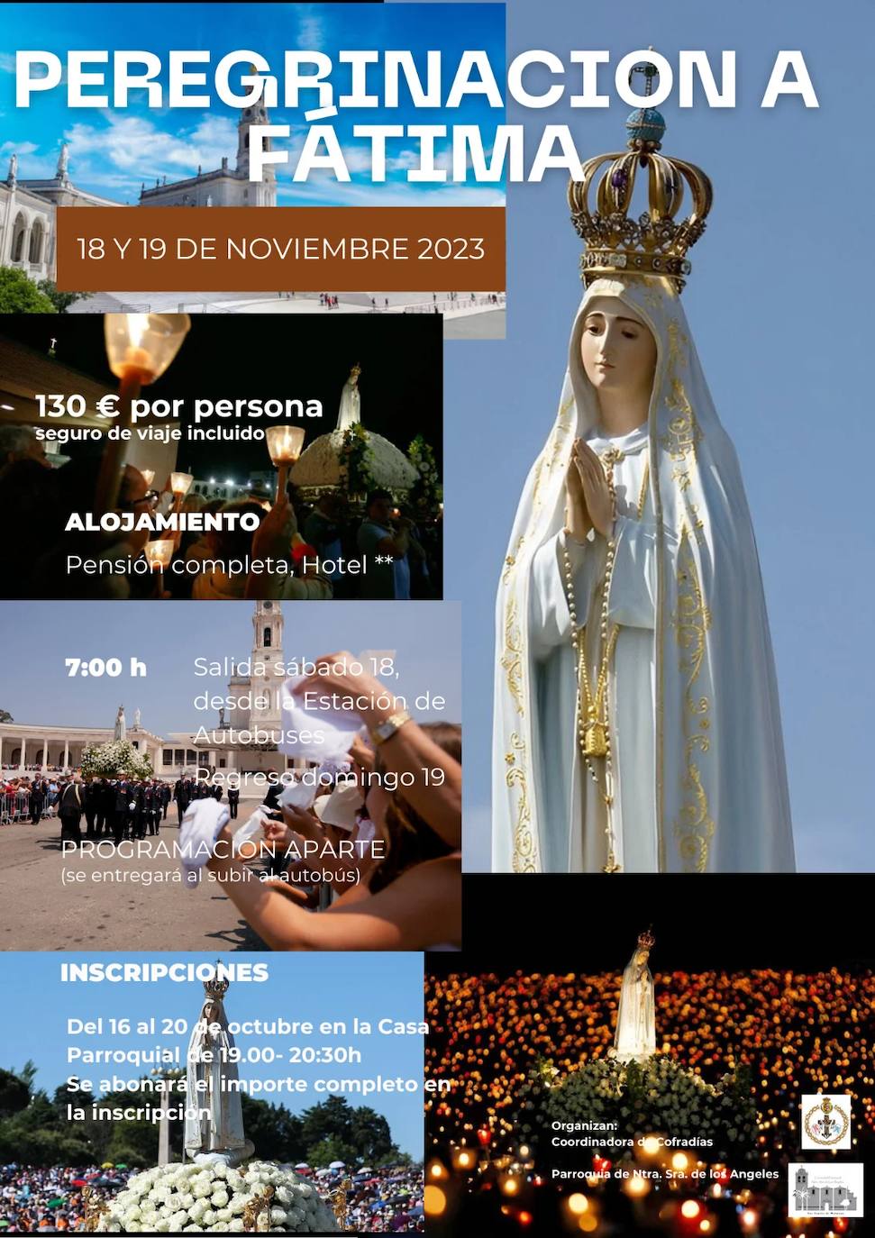 La parroquia y la Coordinadora de Cofradías organizan una peregrinación a Fátima
