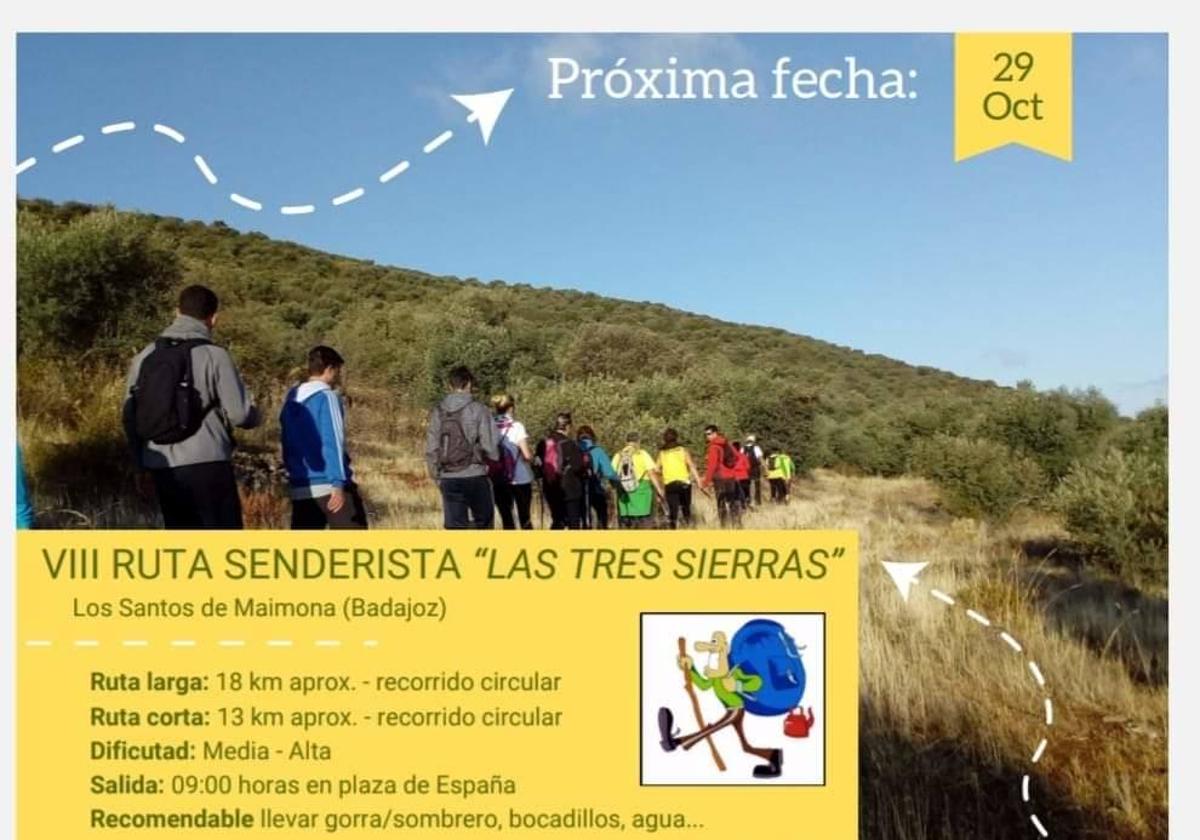 El 29 de octubre 'La Verea' celebra la VII Ruta Senderista 'Las Tres Sierras'