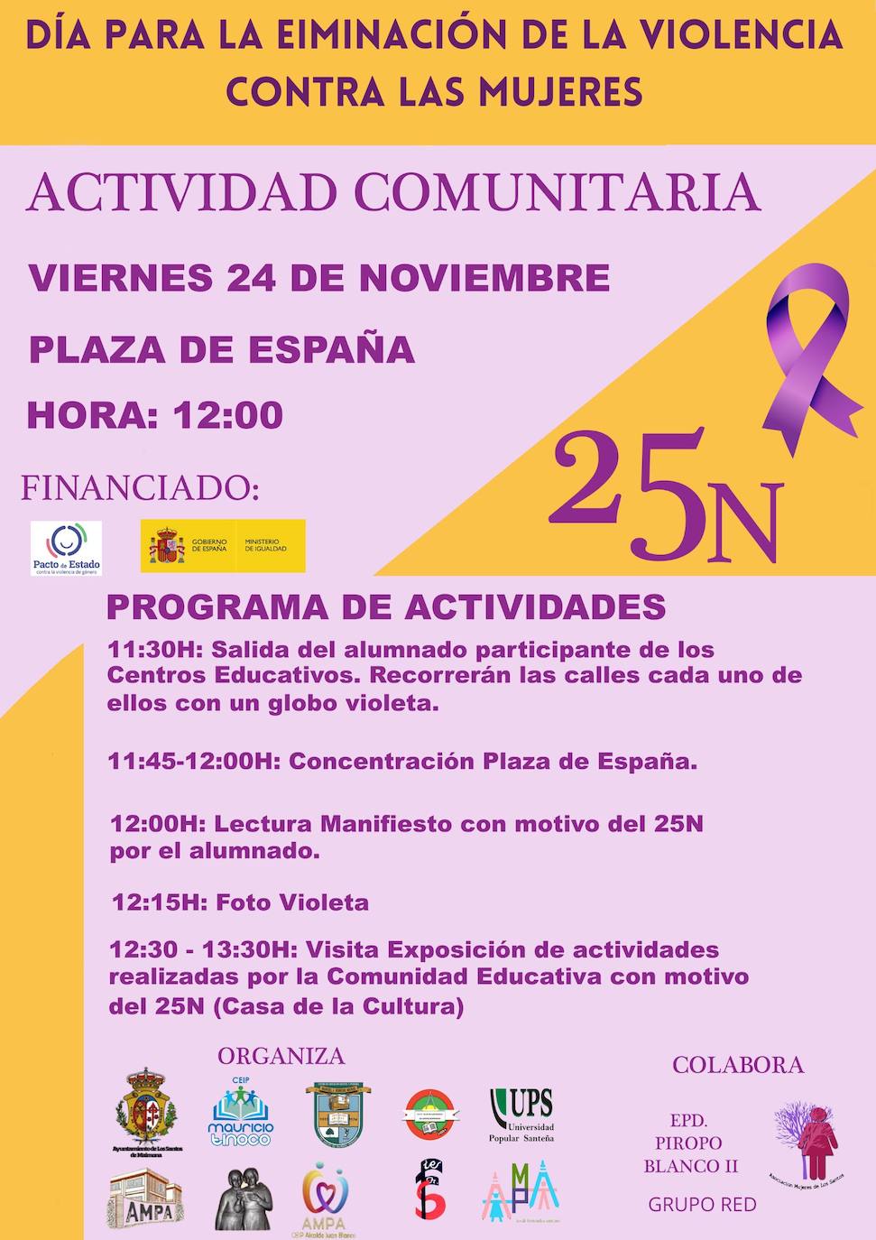 Las AMPAS de los colegios santeños visibilizan en 25N