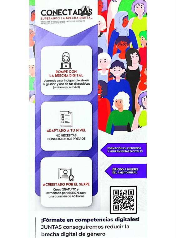 Cartel de la charla informativa sobre el Programa 'Conectadas' 