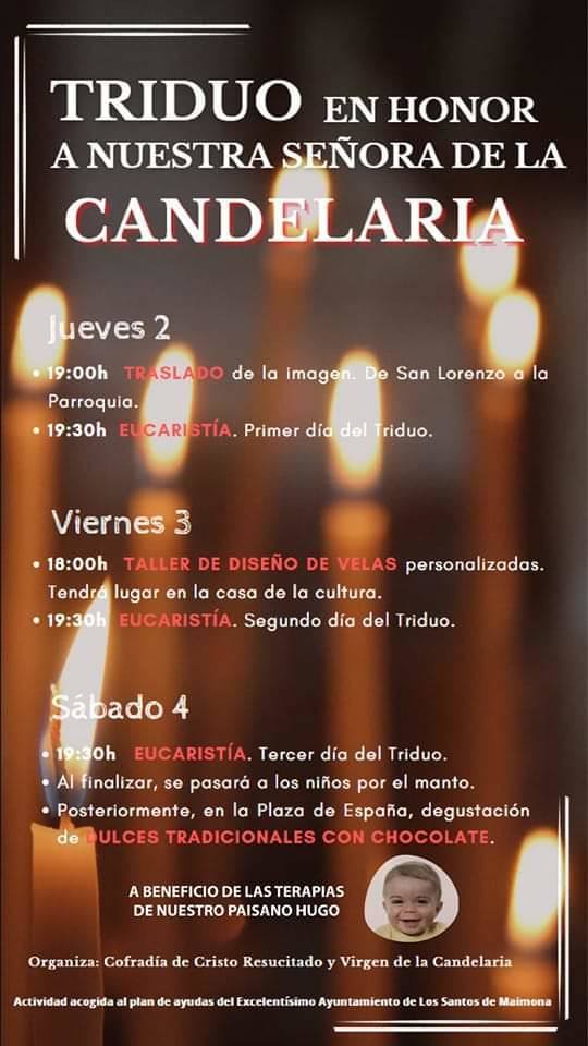 Cartel del triduo en honor a la Virgen de la Candelaria 
