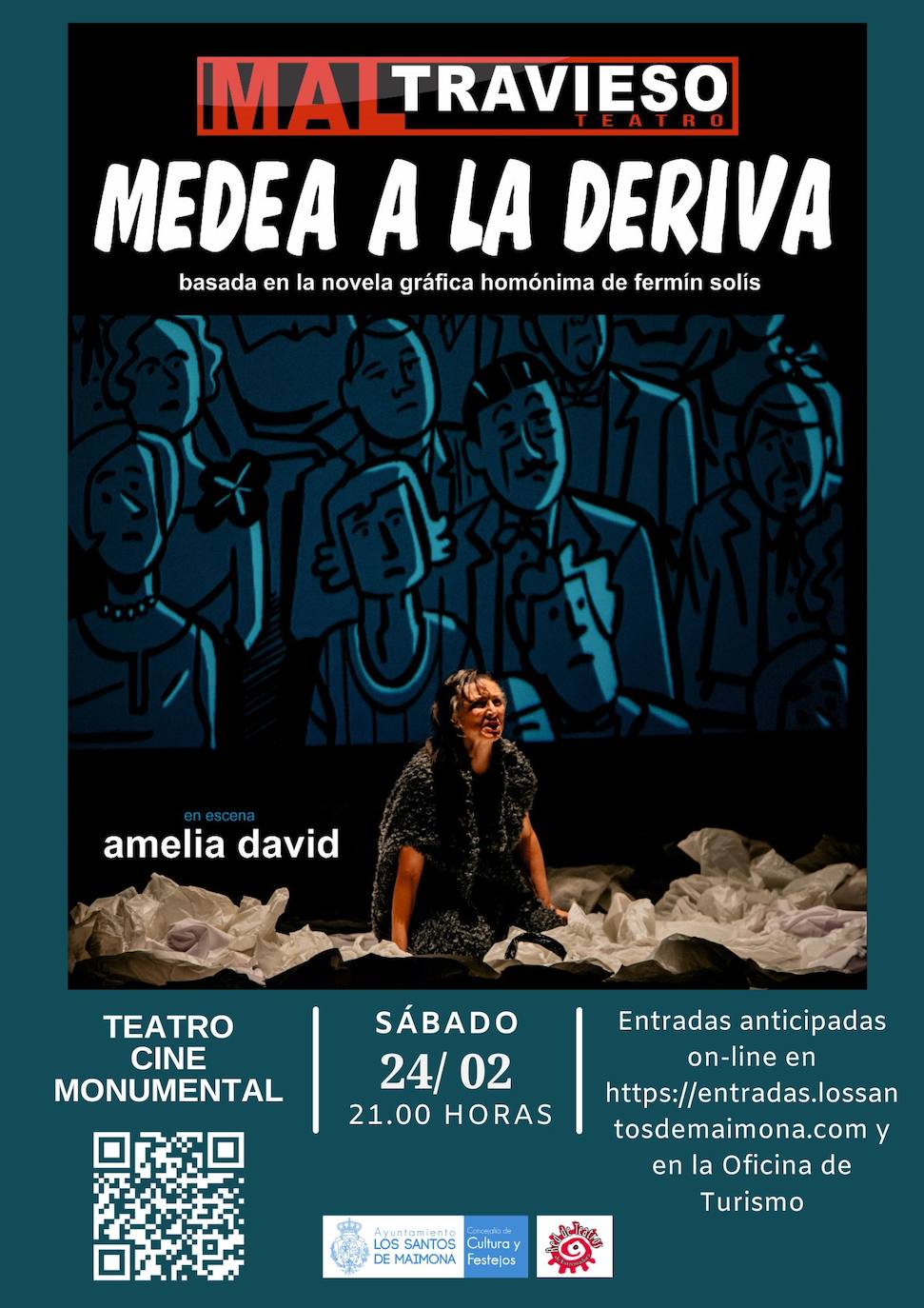 La obra 'Medea a la deriva', basada en la novela gráfica de Fermín Solís, llega este sábado al Monumental