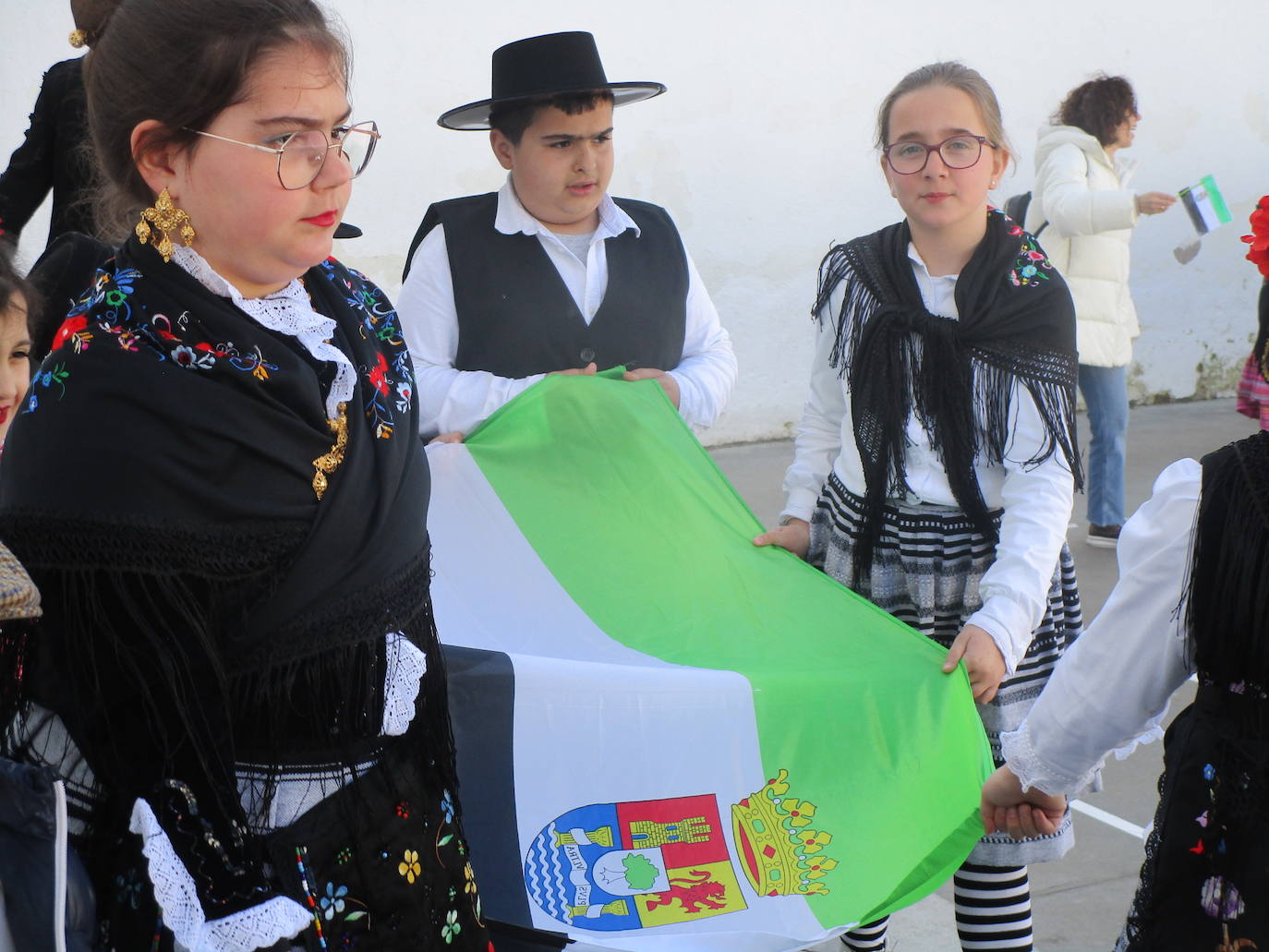 La bandera muy presente