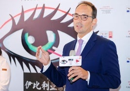 Jesús Aguilar en un evento internacional