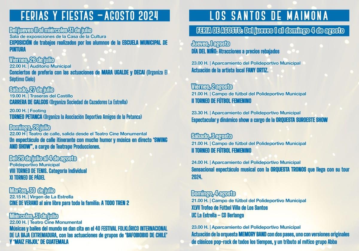 Programa de feria y preferia