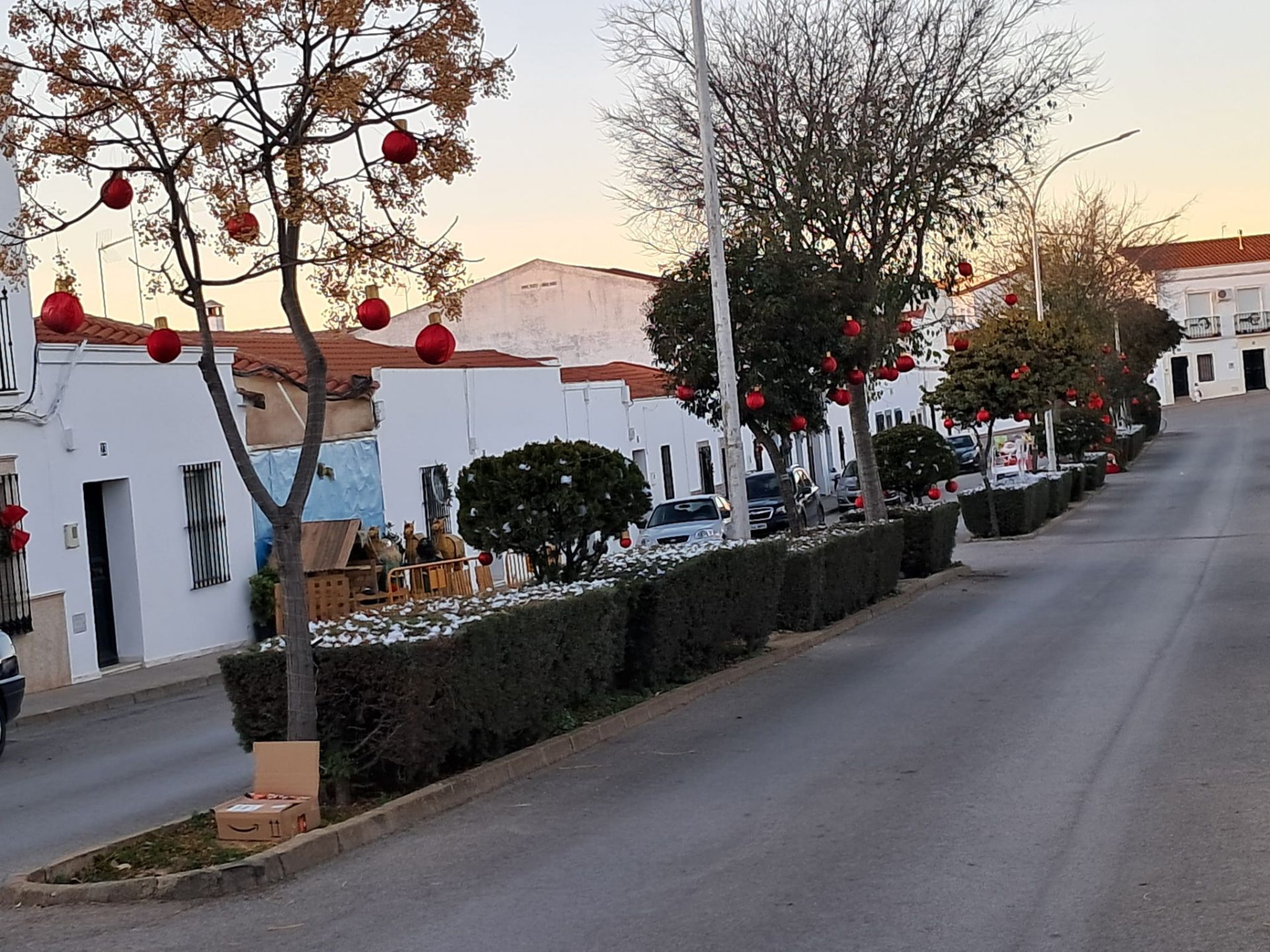 Una calle vestida de navidad