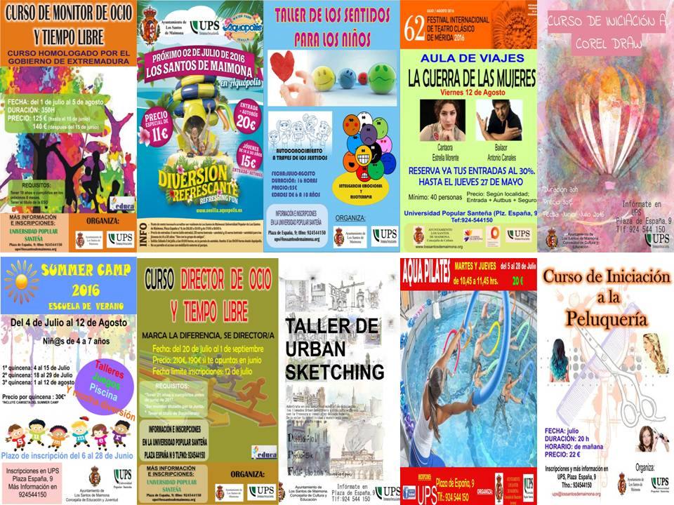 Cartel anunciador de las distintas actividades