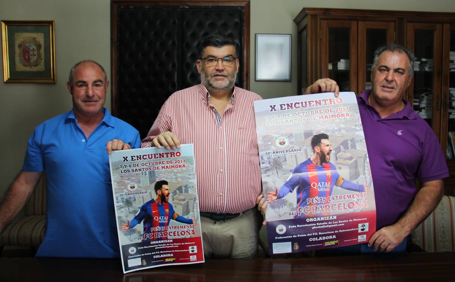 Presentación del X Encuetro de Peñas Barcelonistas de Extremadura en Los Santos de Maimona 