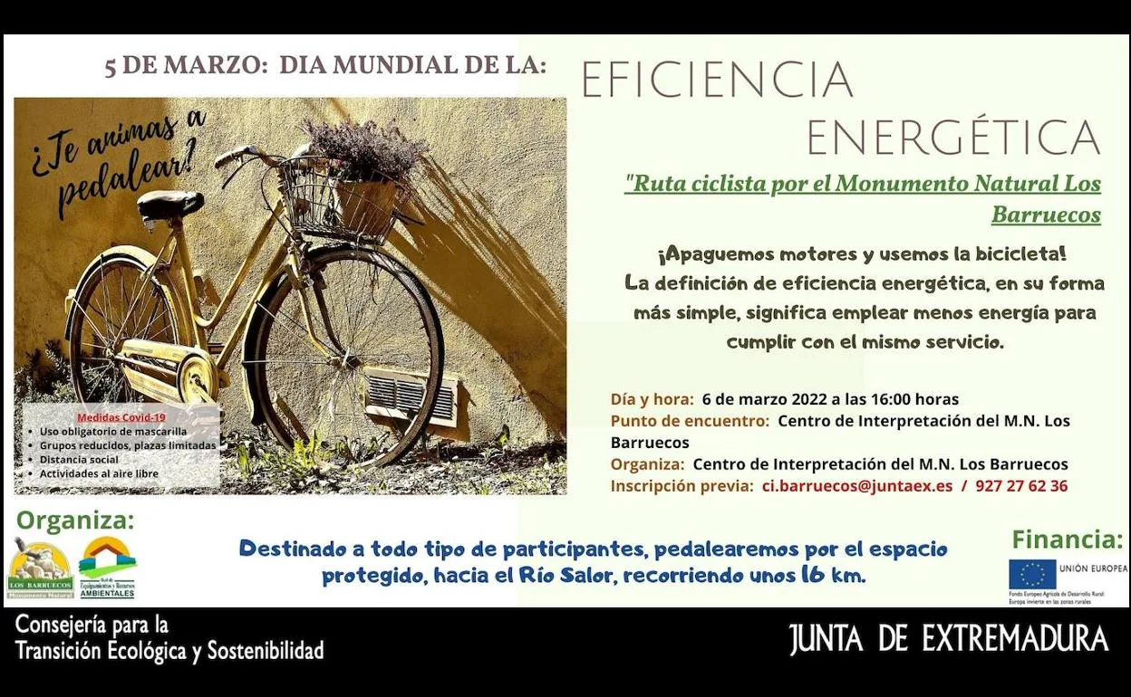 Una ruta ciclista celebrará el Día Mundial de la Eficiencia Energética.
