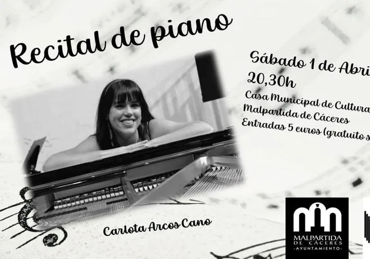 Carlota Arcos ofrece un recital de piano en Malpartida de Cáceres