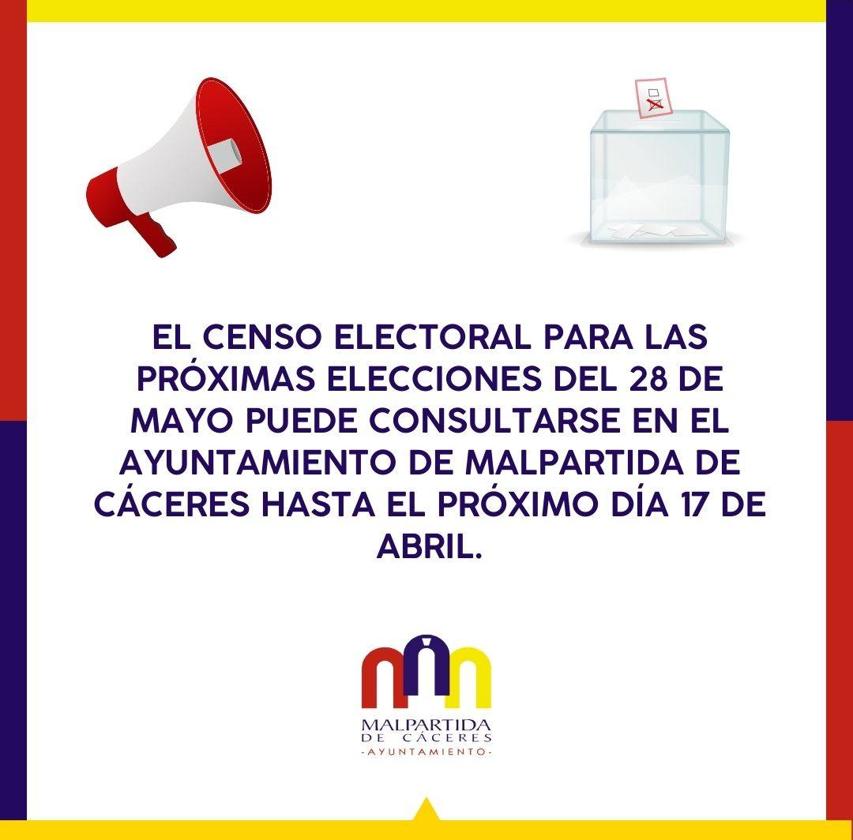 Consulta del censo electoral para las elecciones municipales del 28-M