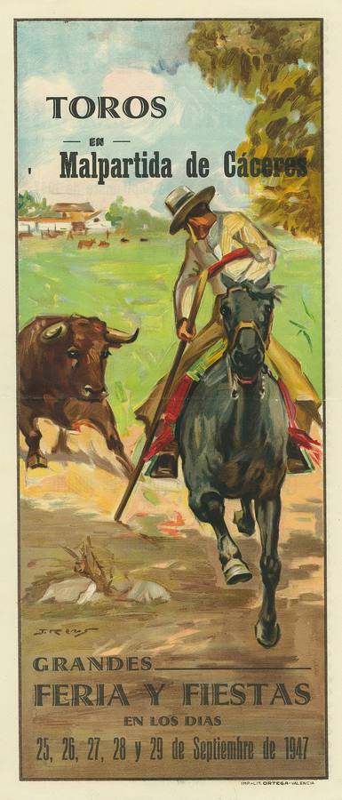 Cartel de toros en las Ferias de Malpartida de 1947. 