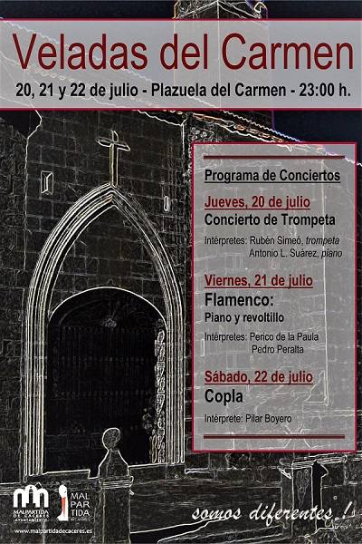 Mañana comienzan los conciertos de 'Las Veladas del Carmen' en Malpartida De Cáceres