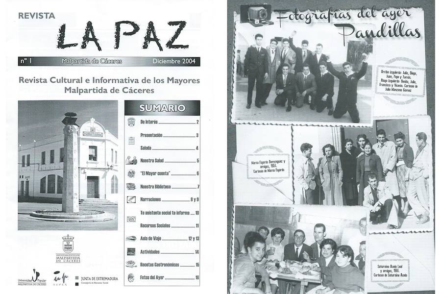 Portada y contraportada de la primera edición de la revista La Paz en diciembre de 2004. 