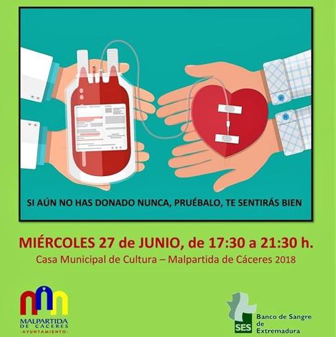 Campaña de recogida de sangre en Malpartida de Cáceres