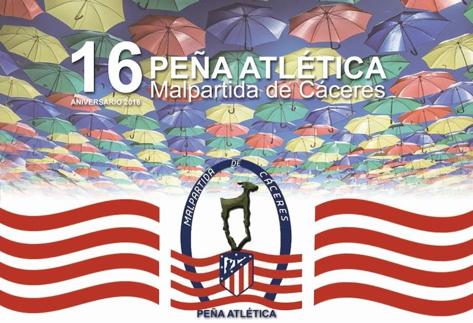 La Peña Oficial del Club Atlético de Madrid de Malpartida de Cáceres celebra su 16 aniversario