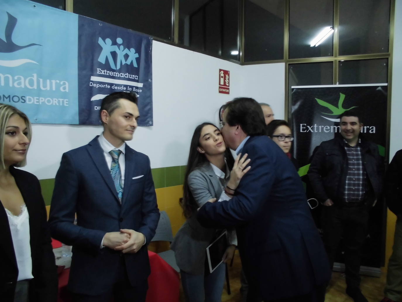 Recepción de los premiados antes de la gala, de izq. a dcha., Marta García, Manuel Rasero, Carla Santano, Guillermo Fernánez Vara y Guillermo Gracia / 