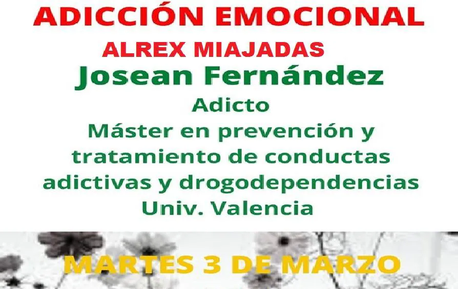 ALREX Miajadas organiza una charla sobre 'Adicción emocional'