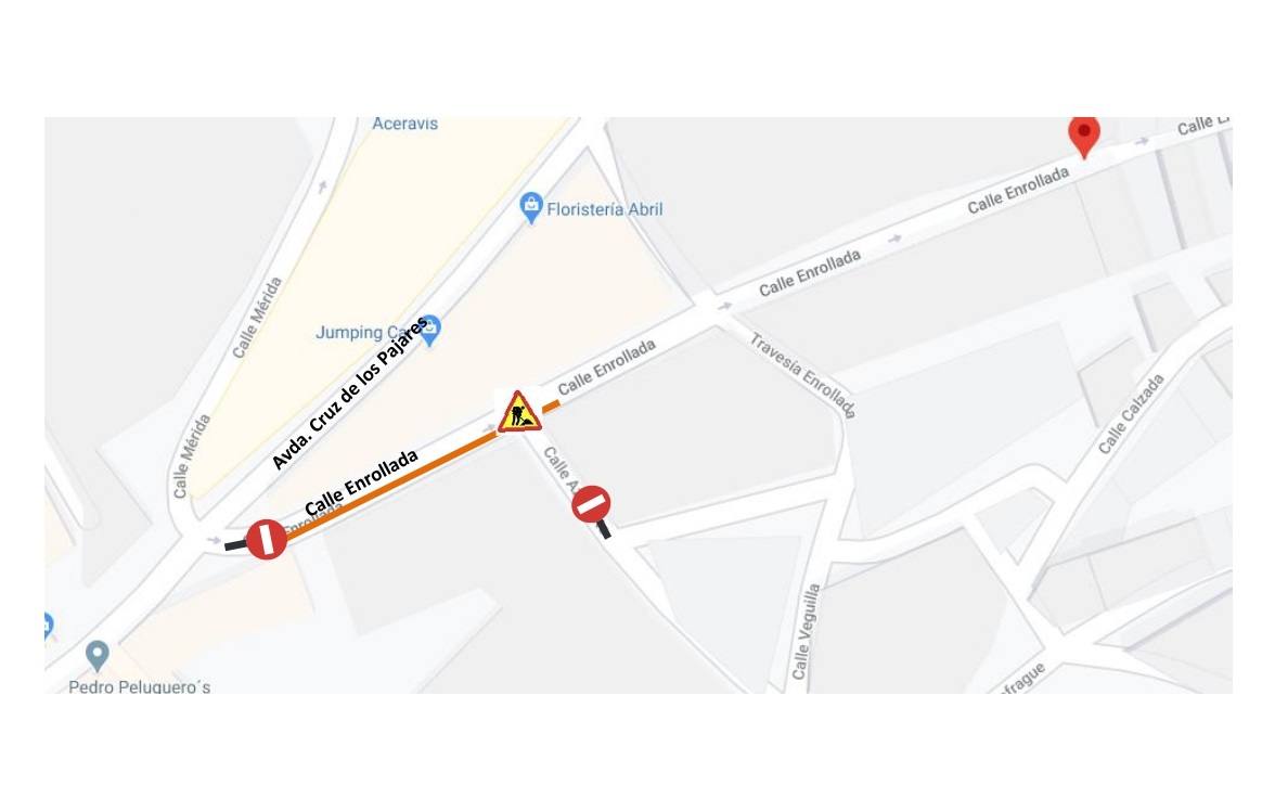 Plano del corte de calles 